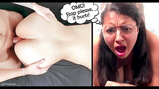 FIRST TIME ANAL! - Very painful anal surprise with a sexy 18 year old Latina college student.